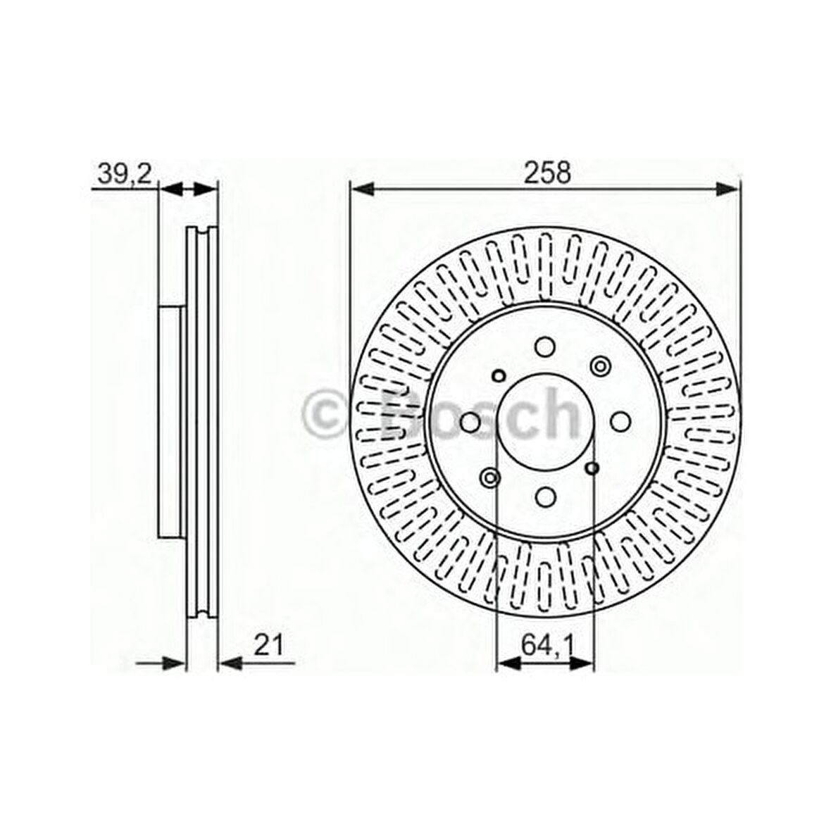 Bosch Fren Diski Ön [4D 258Mm] Jazz II 1.3 02 L13A1